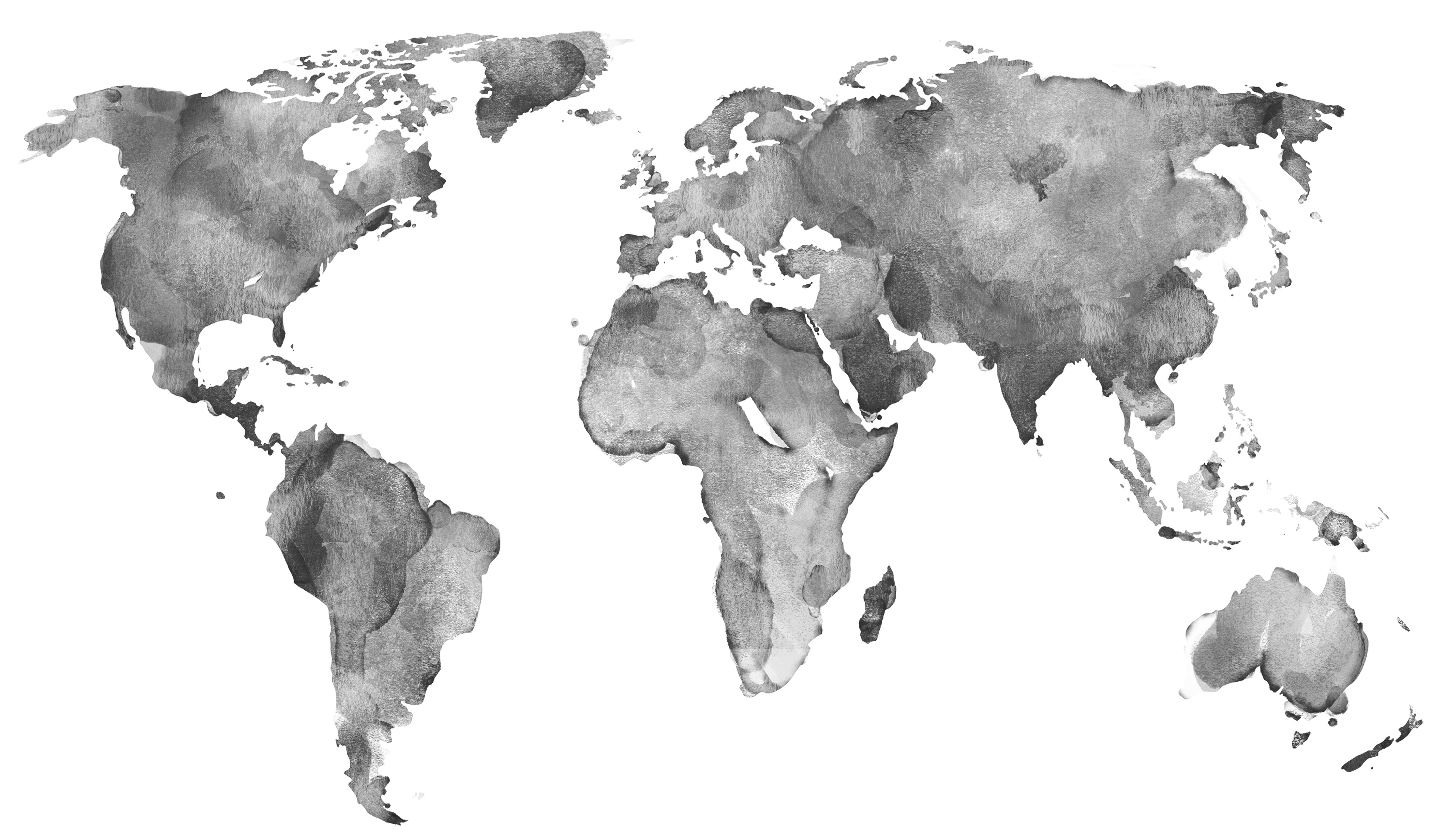 Mappa mondiale in bianco e nero
