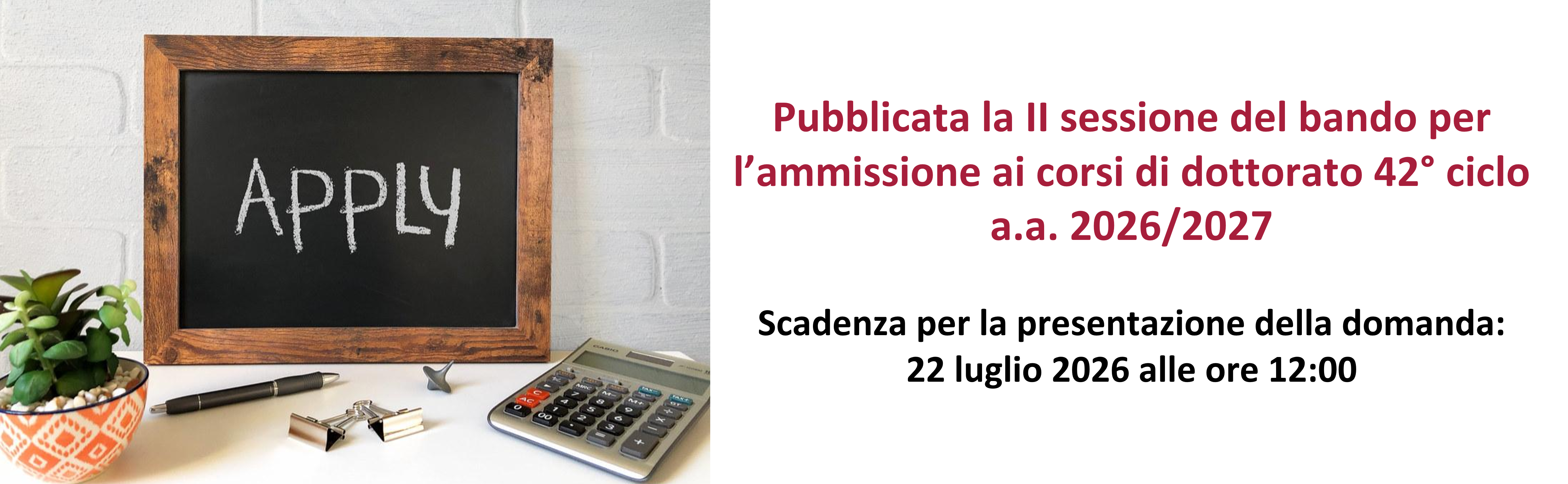Bando di dottorato XLII sessione II