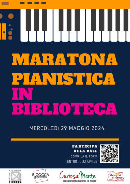 pianoforte sulla locandina della maratona pianistica dell'Università Bicocca