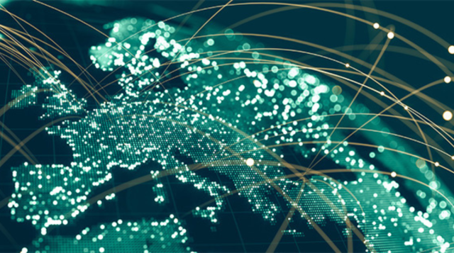 immagine dell'Europa con punti luminosi