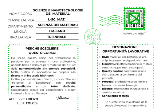 Scienze e nanotecn. dei materiali