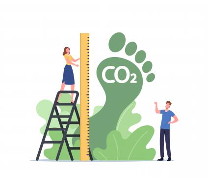 misurazione della carbon footprint con righello