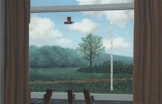 dipinto: finestra aperta con panorama