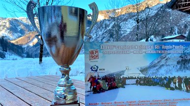 Coppa e montagne sullo sfondo