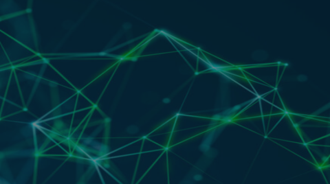 linee grafiche verdi su fondo blu notte