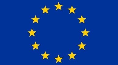 stelle gialle su sfondo blu, bandiera europea