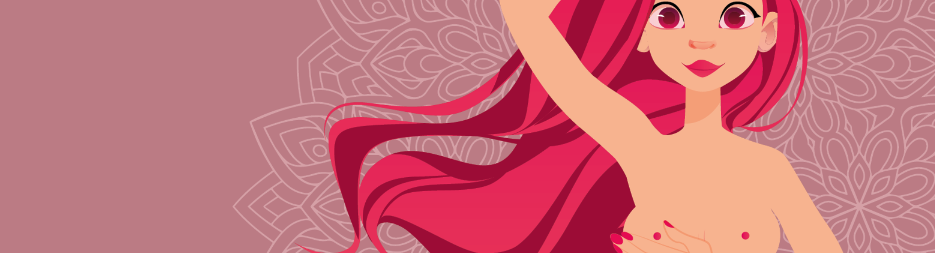 figura di donna che effettua palpazione al seno