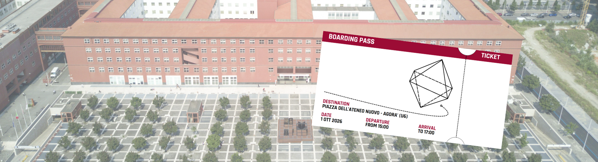 università Milano Bicocca - biglietto boarding pass benvenuto matricole